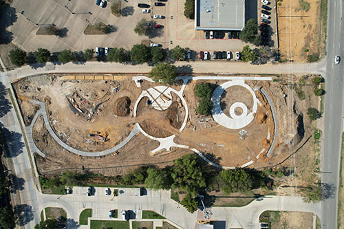 Aerial view of new park grounds