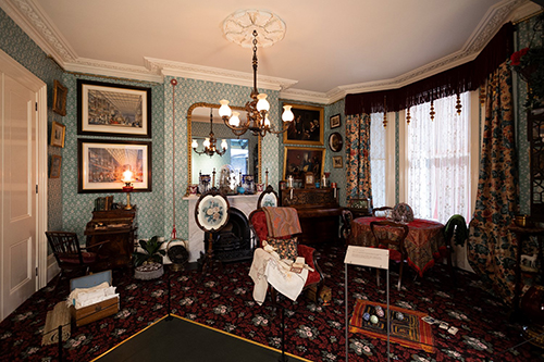 Photo of a staged 19th century living space