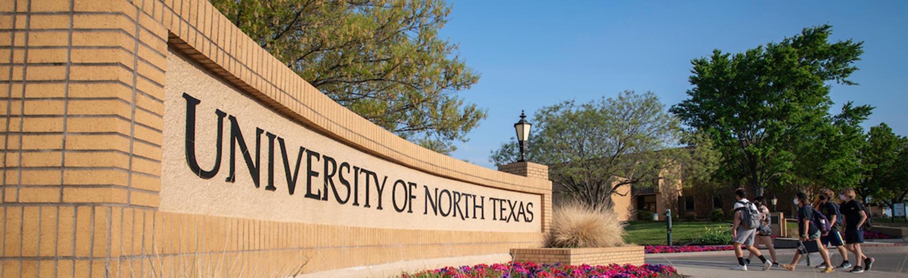 University of North Texas sign