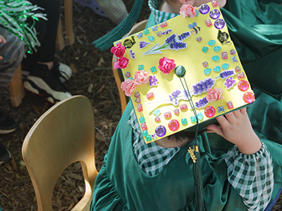 CYC students' decorated graduation caps