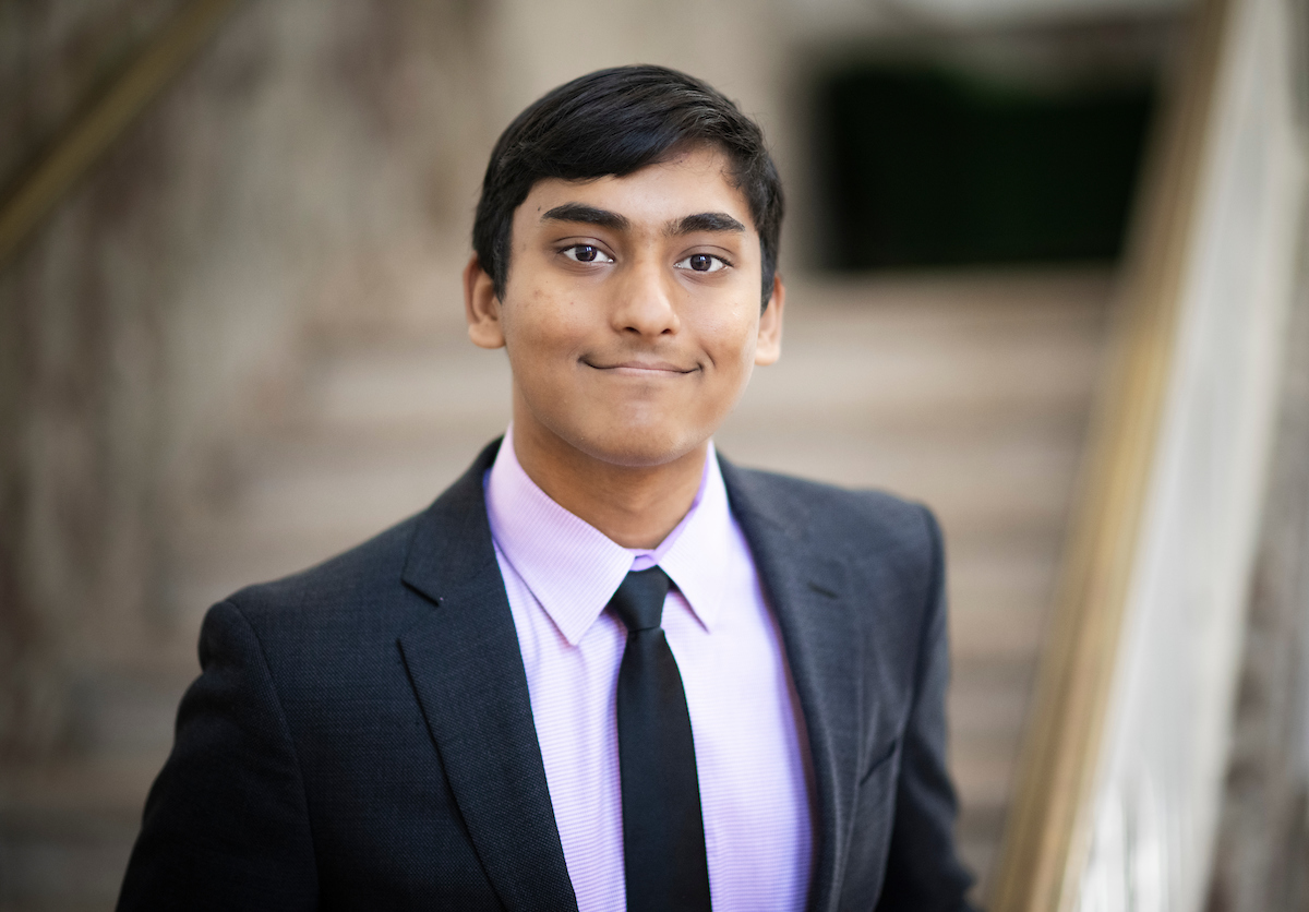 Anirudh Mazumder in a suit
