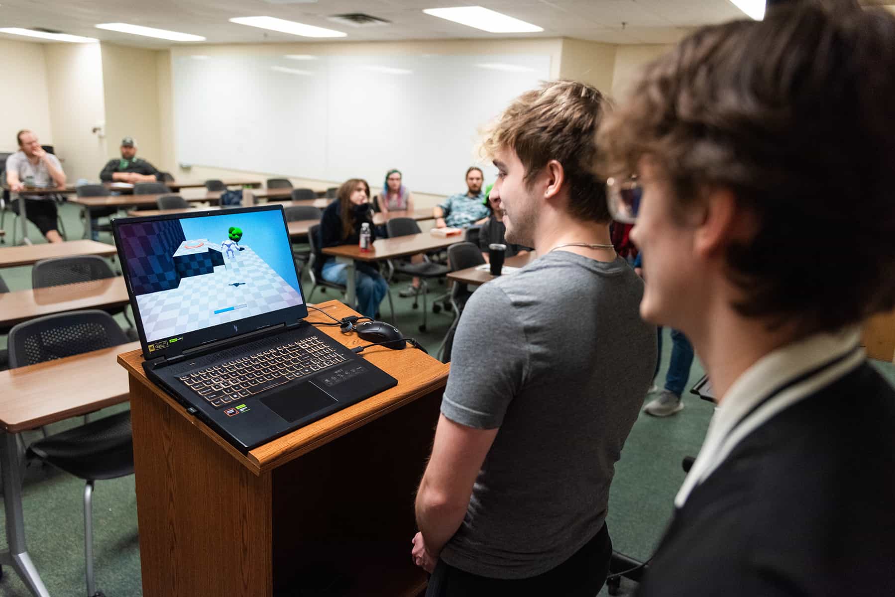 Students in UNT's games pipeline capstone course