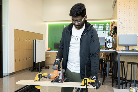 Person using power tools