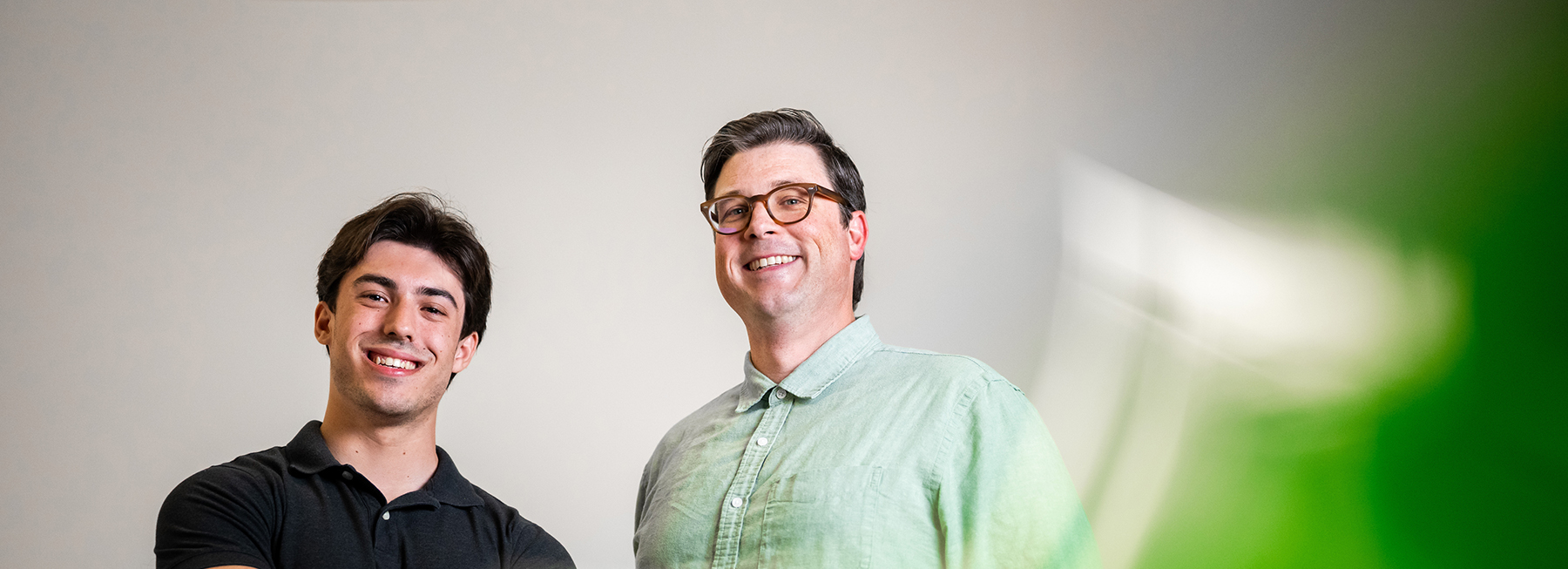 From left: UNT Moot Court president Austin Boyd and coach Adam Whitten