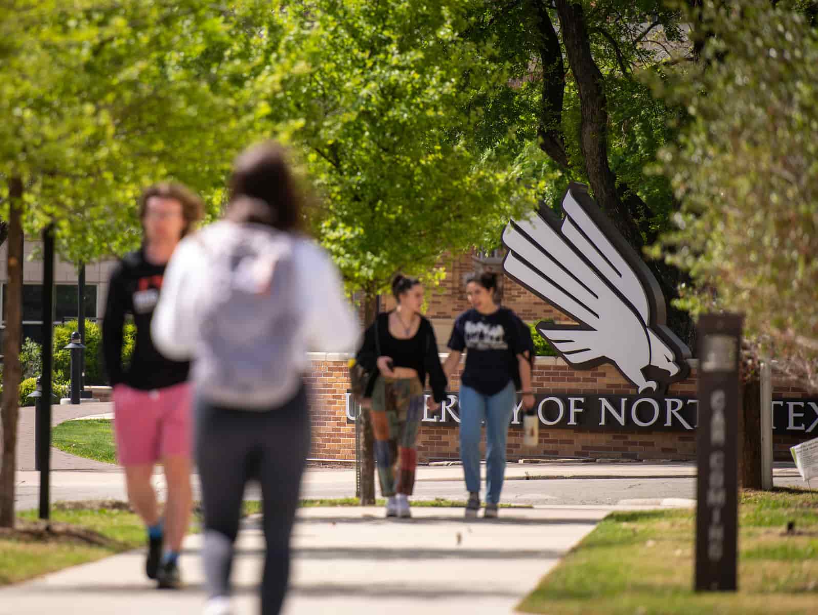 Students on UNT's Denton campus
