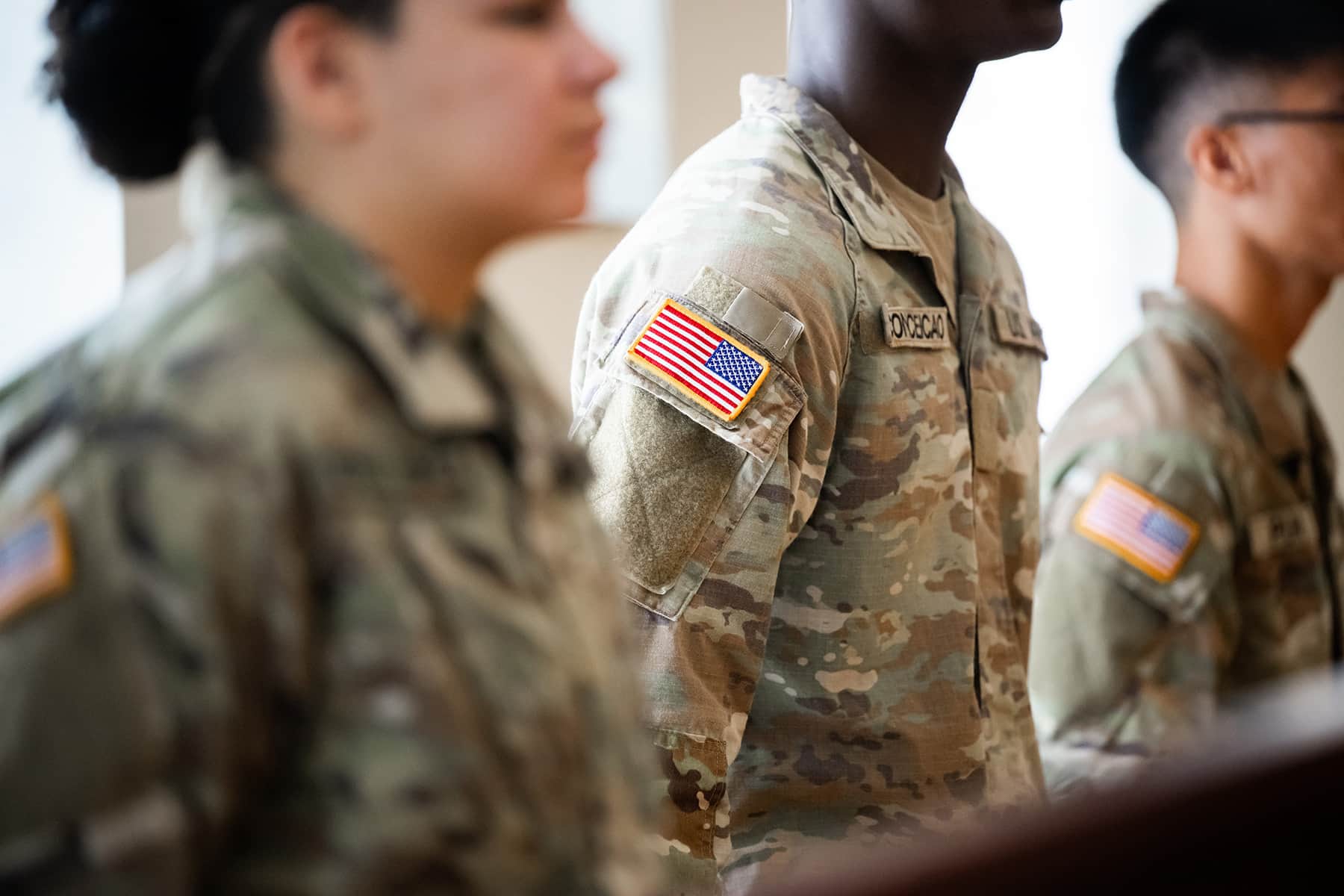 UNT Army ROTC cadets stand in formation