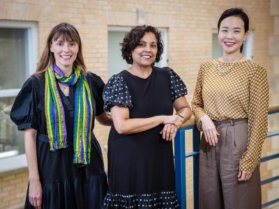 Order from left to right: Dr. Iva Jestratijevic, Assistant Professor, Dr. Sanjukta Pookulangara, Professor & Merchandising & Digital Retailing Department Chair, and Dr. Jiyoung Kim, Professor & Associate Dean of the College of Merchandising, Hospitality & Tourism.