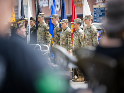 UNT ROTC lined up