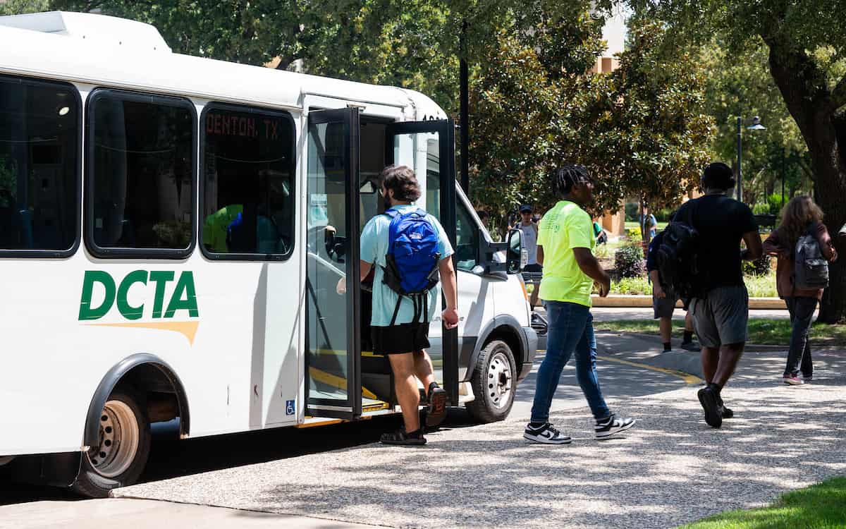 Student boards DCTA bus