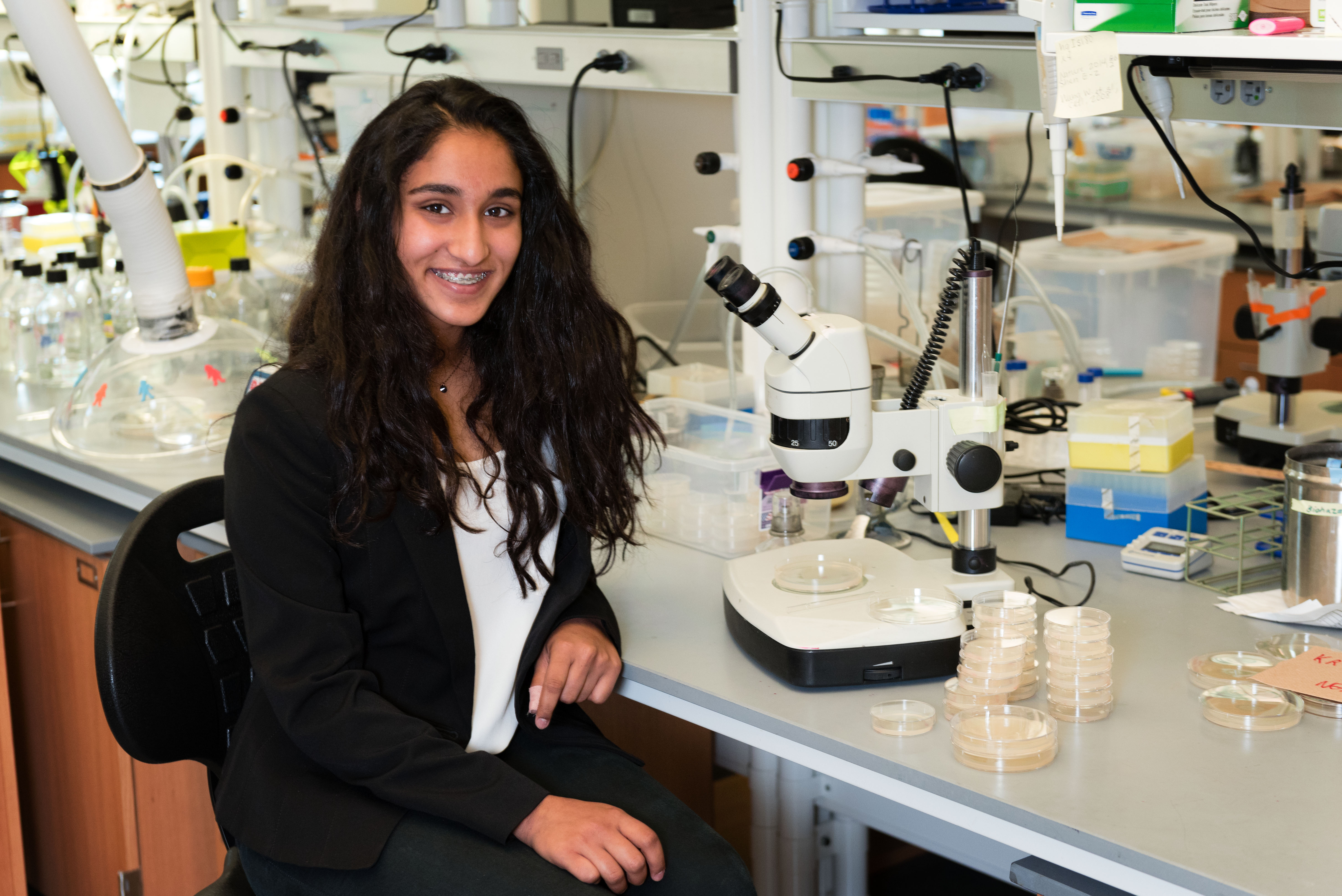 Mira Patel, who just finished her sophomore year at McKinney High School, is one of six newly admitted Texas Academy of Mathematics and Science students spending the summer doing research in University of North Texas science laboratories.