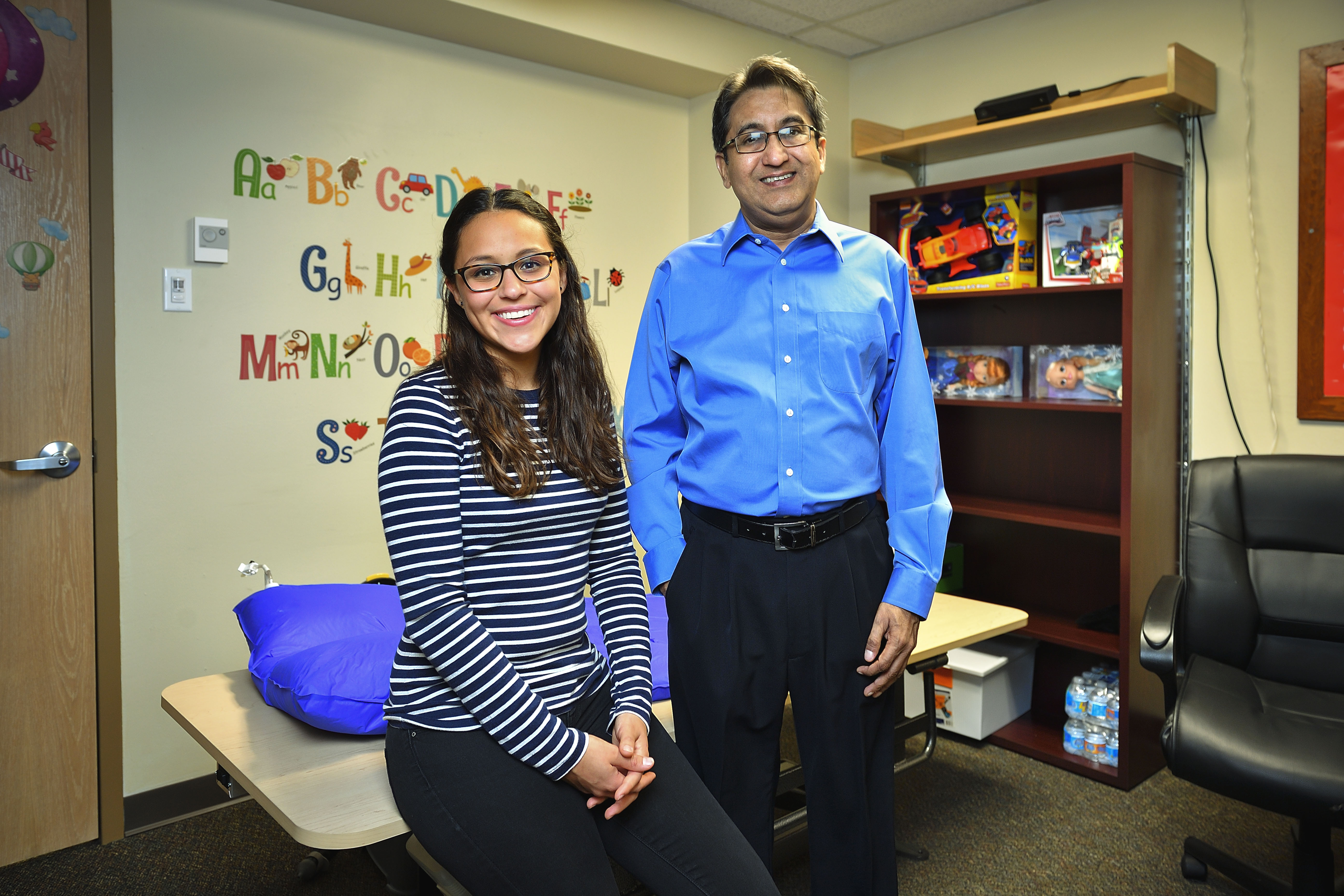 Manish Vaidya, associate professor in the University of North Texas Department of Behavior Analysis, and graduate student Maria Otero are using a motion monitoring computer program to teach young children to stay mostly motionless during radiation treatments for cancer. They are currently testing the technology on healthy children.

