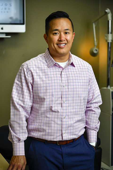 Dr. Toan Tran runs the College Optical Express on UNT campus. 