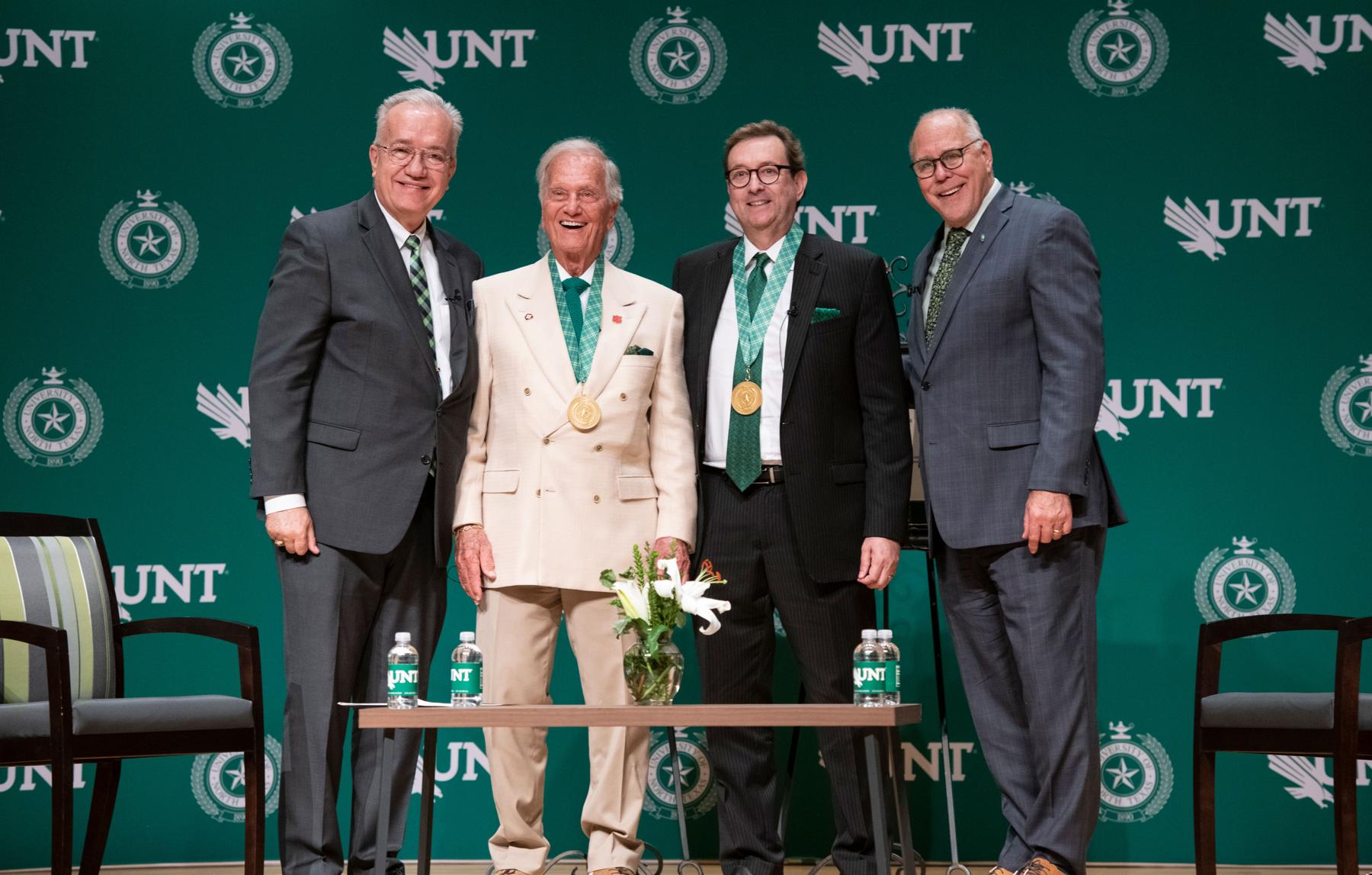 UNT alumni Pat Boone and David Hooten awarded UNT Presidential Medals of Honor