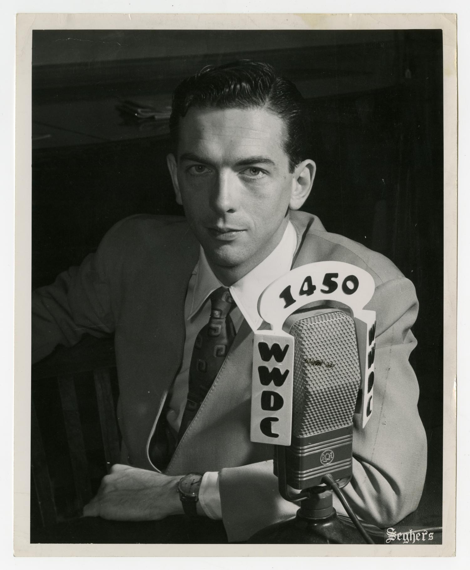 Portrait of Willis Conover for a publicity photo for radio station WWDC.