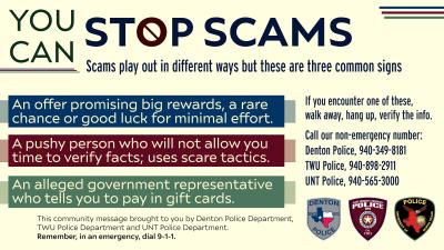 UNT, TWU and Denton police departments partner to educate community on scams