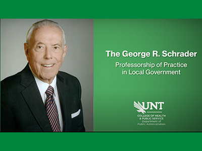 New Professorship of Practice in Local Government will honor George R. Schrader